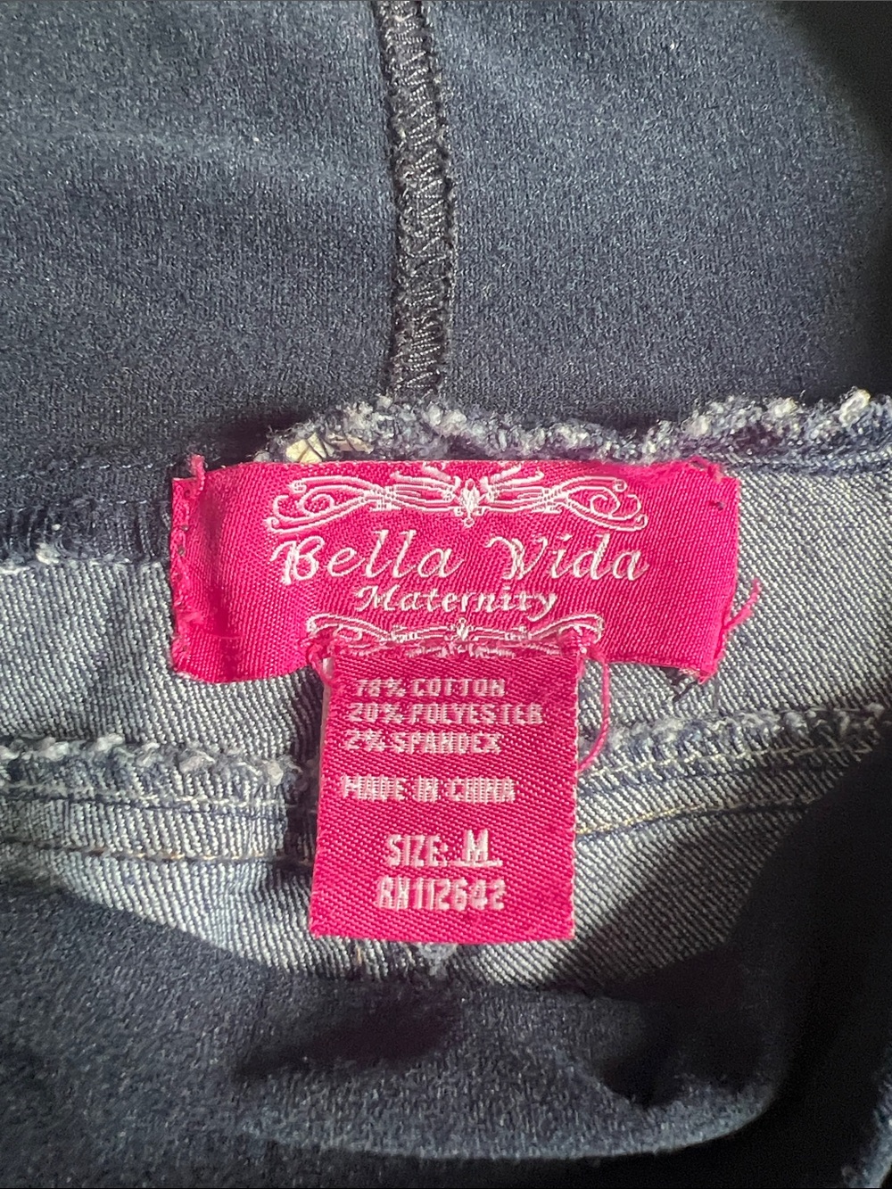 Bella Vita Maternity Jeggings - Black with Pink Tag